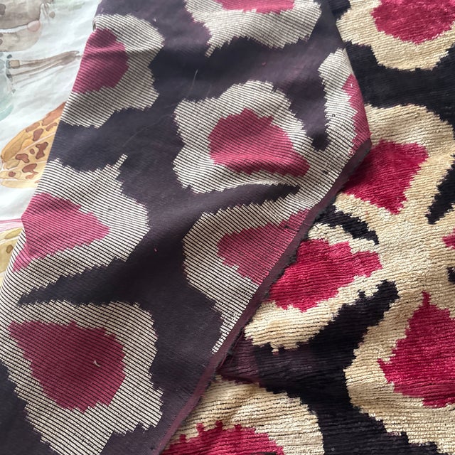 Italian Les Ottomans Hand Woven Silk Velvet Fabric 26” X 90” For Sale - Image 3 of 9