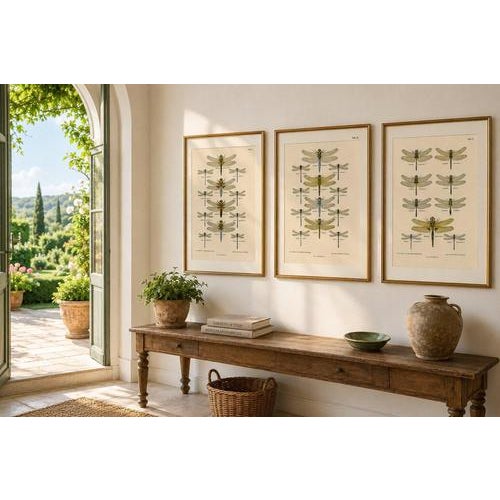 Paper Dragonfly Lithographs from Die Geradflügel Mitteleuropas, 1908, Set of 3 For Sale - Image 7 of 13