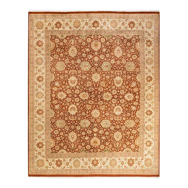 Mogul, One-of-a-Kind Hand-Knotted Area Rug in Orange, 8' 0" x 10' 0" For Sale