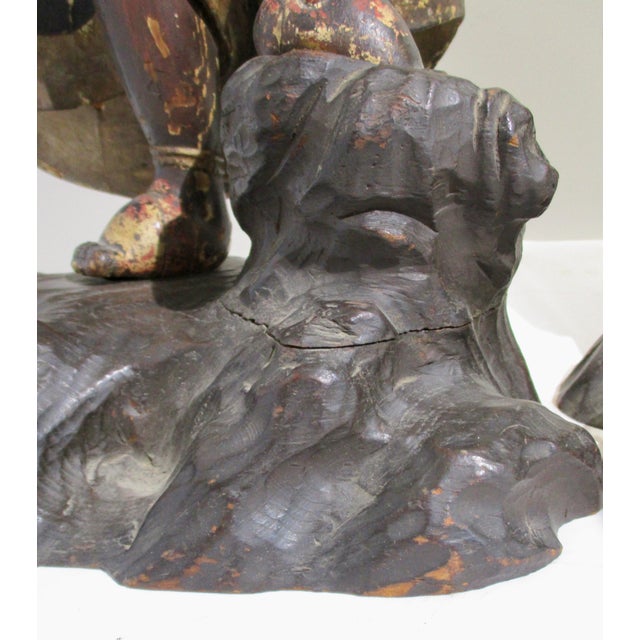 17th Century Japanese Dharma Guardian Figurines - A Pair of 2 For Sale - Image 10 of 17