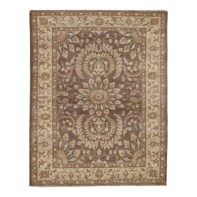 2020s Pasargad Light Brown Hand Knotted Oushak Design For Sale