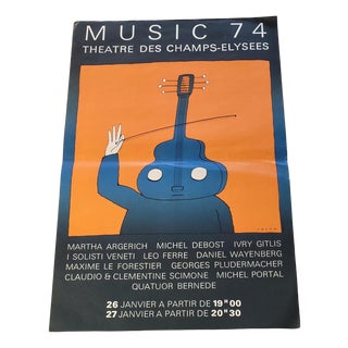 Poster from Jean Michel Folon Music, 1974 For Sale