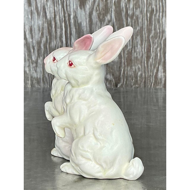 Traditional Vintage Regency Lefton Ceramic Rabbits - a Pair For Sale - Image 3 of 5