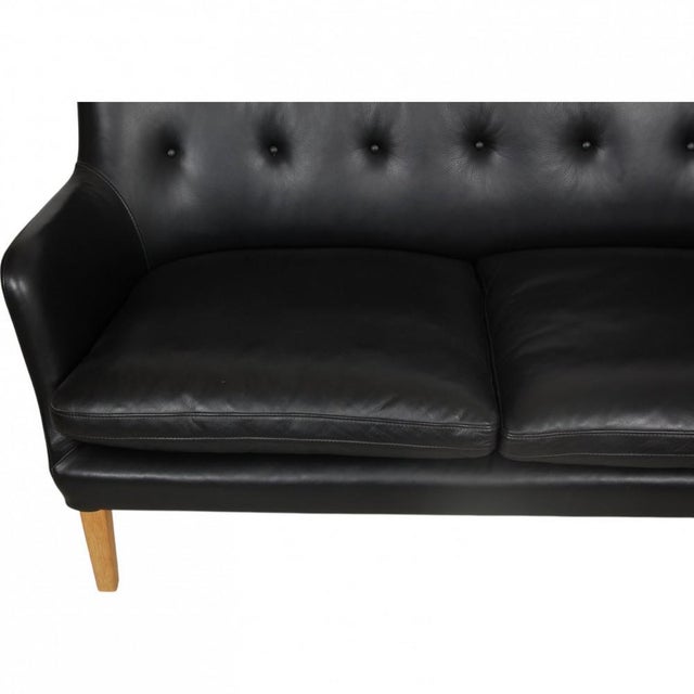AV5 2-Seater Sofa in Black Leather by Arne Vodder For Sale - Image 17 of 18