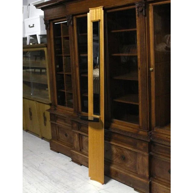 Wood Vintage Mid Century Corner Shelf Mirror Petit Vanity For Sale - Image 7 of 8