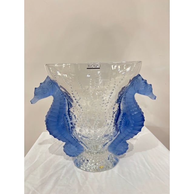 Mid 20th Century Poseidon Vase – Lalique Blue Saphir Edition (3/99) For Sale - Image 5 of 7