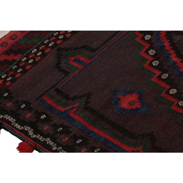 2010s Rug & Kilim’s Afghan Tribal Kilim Rug in Rich Red With Geometric Patterns For Sale - Image 5 of 7