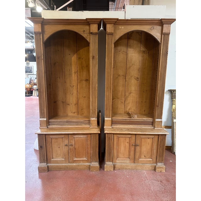 French Pair of Antique Pine French Bookshelves For Sale - Image 3 of 11