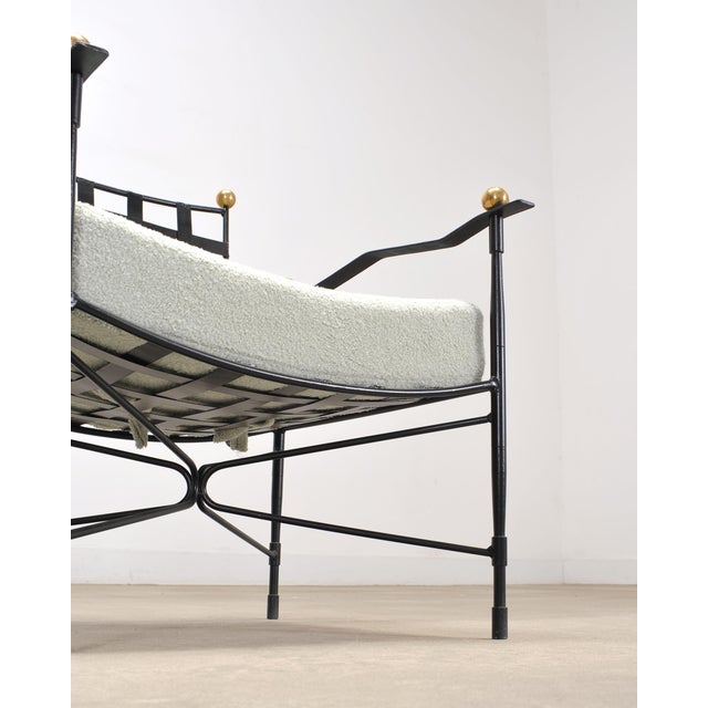 Pair of Mario Papperzini Amalfi Iron Lounge Chairs and Ottomans For Sale - Image 9 of 18