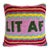Furbish Studio “Lit Af” Hand-Hooked Decorative Pillow For Sale