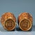 Vintage Pair Gilded Brass Vases, High Relief Carved Four Gentlemen Motif, Inlaid Gemstones, Chinoiserie Matching Vase Set For Sale - Image 4 of 9