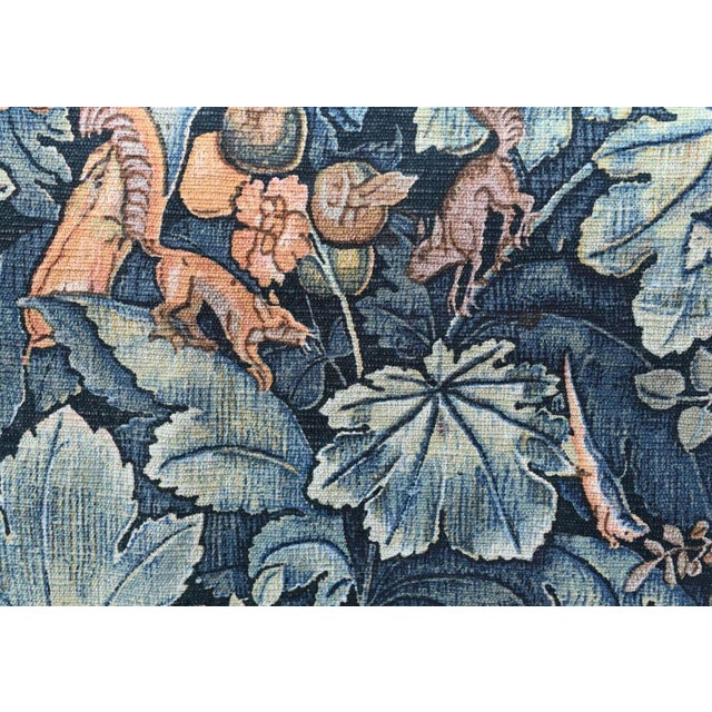 French Tapestry with Deer and Florals For Sale - Image 11 of 12