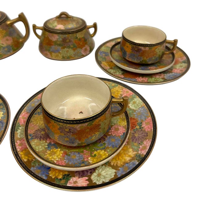 Mid-20th Century Japanese Satsuma Tea Set, 21 Pieces For Sale - Image 4 of 12