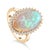 Alabaster Fire Opal Cocktail Halo Diamond Ring in 14k Gold Ring Size 6 For Sale - Image 8 of 12