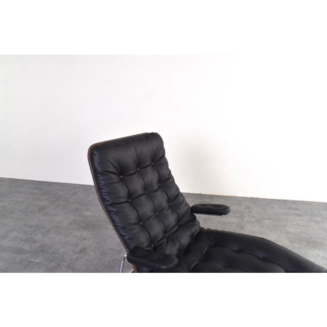 Bauhaus Model Fenix Chaise Lounge in Leather and Chrome by Sam Larsson for Dux, 1960s For Sale - Image 9 of 15