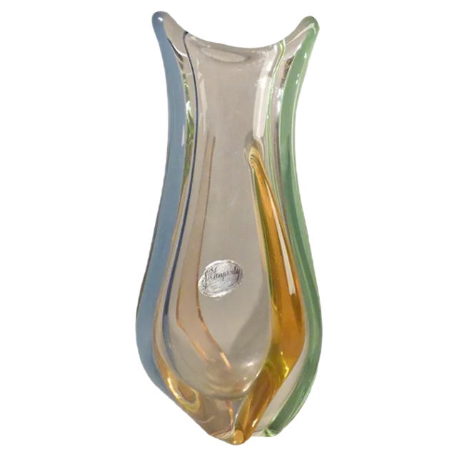 Large Glass Rhapsody Vase by Frantisek Zemek for Mstisov Glass Factory For Sale
