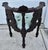 Carved Mahogany Corner Chair Vintage Renaissance Style Figural Face Upholstered For Sale - Image 13 of 17