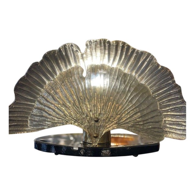 Vintage Mirrored Gold Table Lamp, 1980s For Sale