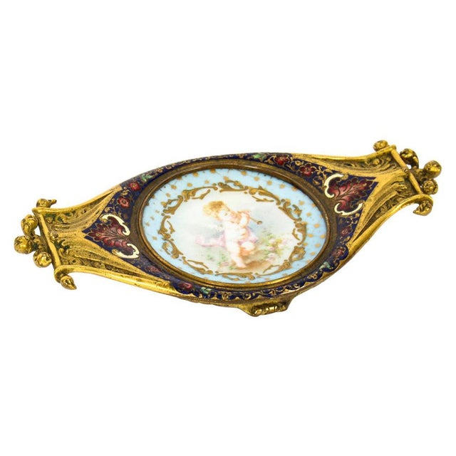 19th Century French Ormolu & Champlevé Enamel Pin Tray For Sale - Image 11 of 11