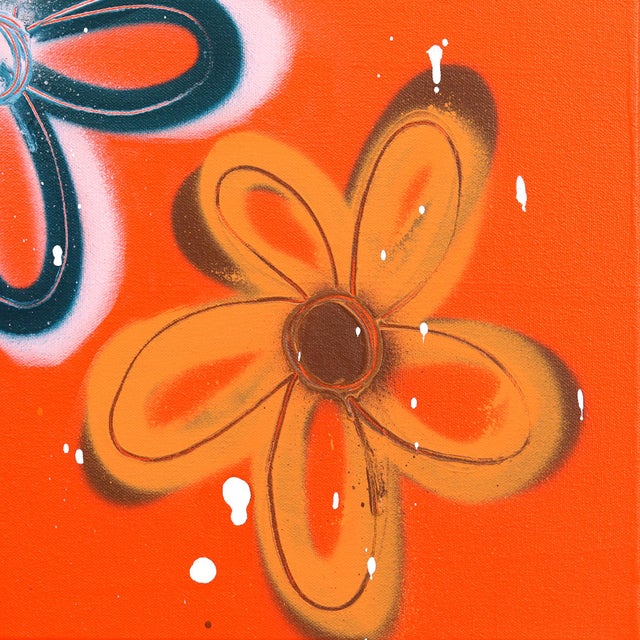 2020s Happy Mood Changer - Original Vibrant Abstract Floral Mixed Media Art on Canvas For Sale - Image 5 of 9