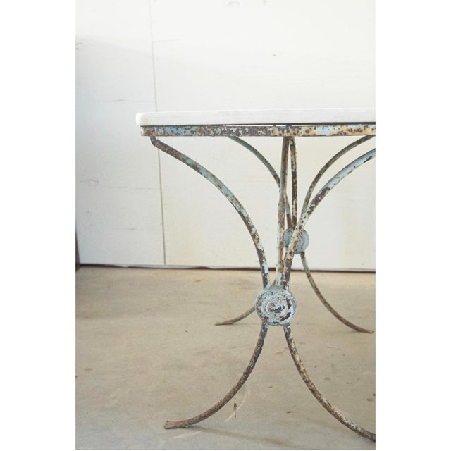 19th Century Pair of 19th Century Painted Iron Tables With Stone Top For Sale - Image 5 of 8