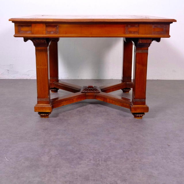 Antique Art Nouveau Table in Wood, Early 1900s For Sale - Image 11 of 18