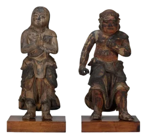 Kongara Dōji & Seitaka Dōji Figures, 1800s, Set of 2