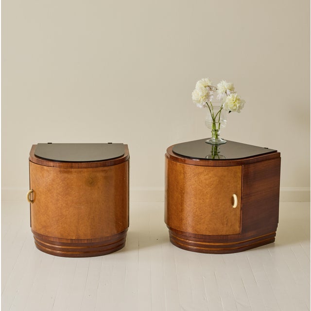 Art Deco Italian Art Deco Bedside Tables, a Pair, 1940s For Sale - Image 3 of 10