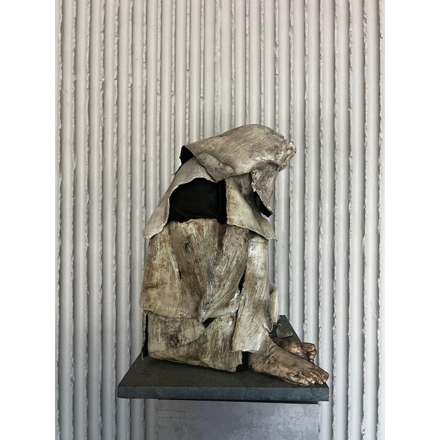 Belgian School Artist, Large Sculpture of Seated Figure, 20th Century, Ceramic For Sale - Image 11 of 18