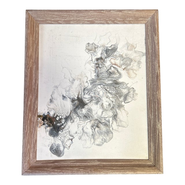 1980’s Original Abstract Fluid Painting on Canvas For Sale