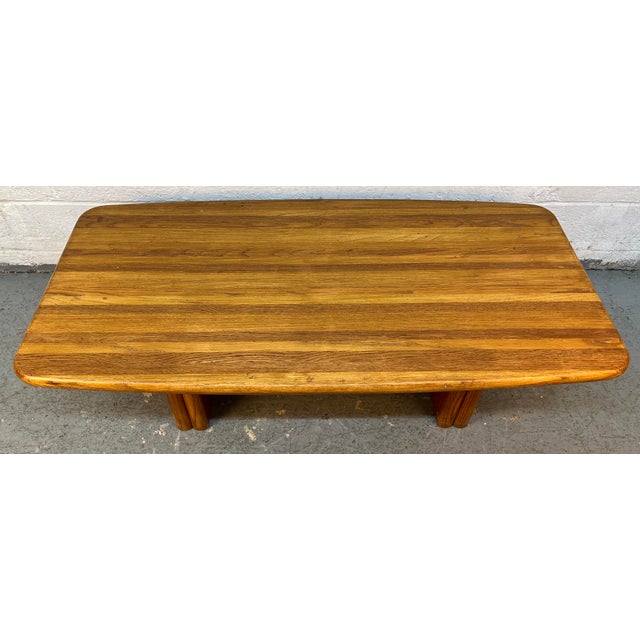 Wood Mid 20th Century Solid Modern Oak Butcher Block Coffee Table For Sale - Image 7 of 10