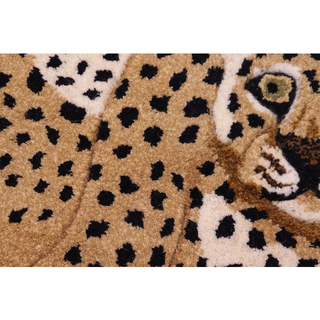 Tan Contemporary Baby Leopard Animal Design Area Rug For Sale - Image 8 of 13