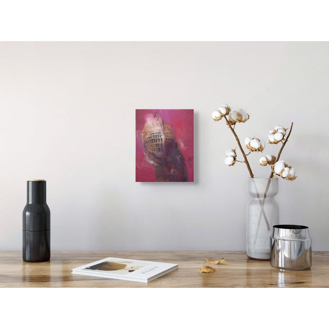 Early 21st Century In a Shade of Its Own Glory by Elena Burykina | Oil on panel Abstract depiction of a helmet. For Sale - Image 5 of 5