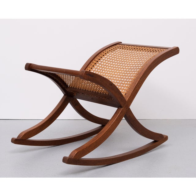 Brown Organic Shaped Wicker Footstool, Holland, 1960s For Sale - Image 8 of 8