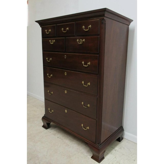 1980s Kindel Winterthur Solid Mahogany Chippendale Dresser Chest Of Drawers For Sale In Philadelphia - Image 6 of 12