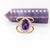 Purple Amethyst Split Shank Ring with Natural Diamond Accents in Solid 14k Yellow Gold For Sale - Image 8 of 9