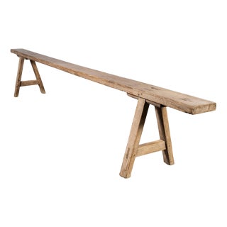 Vintage French Oak Benches, 1940s, Set of 2 For Sale