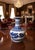 1930s Large Blue White Globular Vase Landscape Pavilions Apocryphal Six-Character Mark For Sale - Image 4 of 14