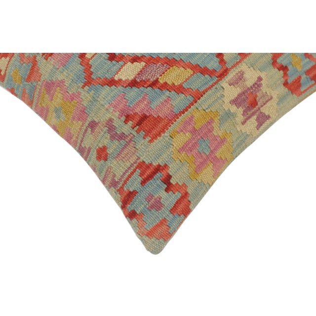 Shabby Chic Bohemian Turkish Tucker Hand Woven Kilim Pillow For Sale - Image 3 of 8