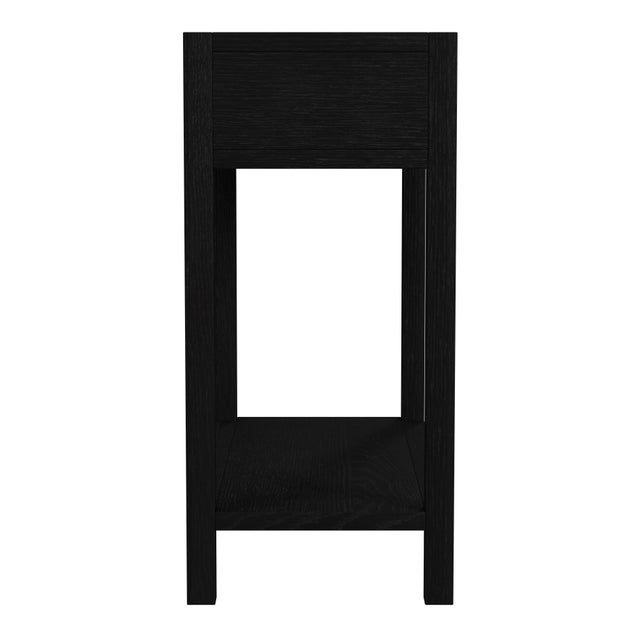 2020s Lark 30 in W Rectangular Wood 1Drawer Nightstand with Lower Open Shelf, Washed Black For Sale - Image 5 of 8