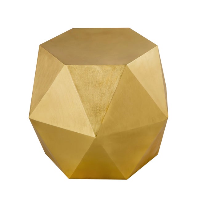 Modern Pasargad Home Lexi Brass Finish Side Table For Sale - Image 3 of 7