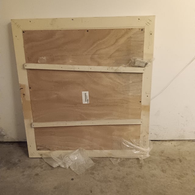 Vintage Antique White Solid Wood Framed Mirror With Natural Knotting Grain. For Sale - Image 4 of 14