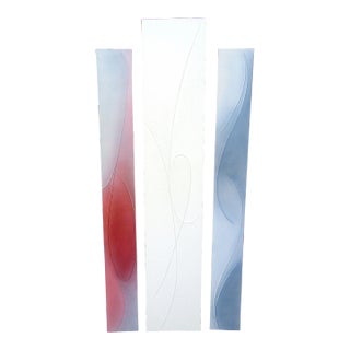 Three Piece Colorful Abstract Wall Art For Sale