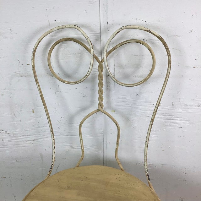 Vintage Wrought Iron Ice Cream Parlor Chair For Sale In Philadelphia - Image 6 of 12