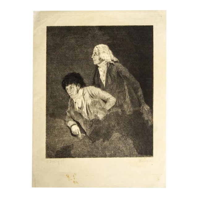 Louis-Léopold Boilly, Homage To Goya, Etching, 19th Century For Sale