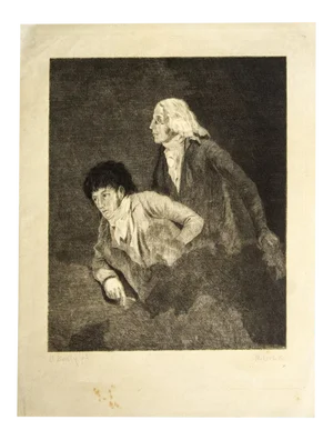 Louis-Léopold Boilly, Homage To Goya, Etching, 19th Century
