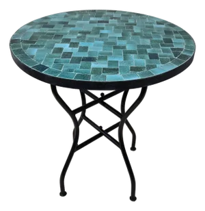 27" Emerald Green Moroccan Mosaic Table — Bejmat Tile Design