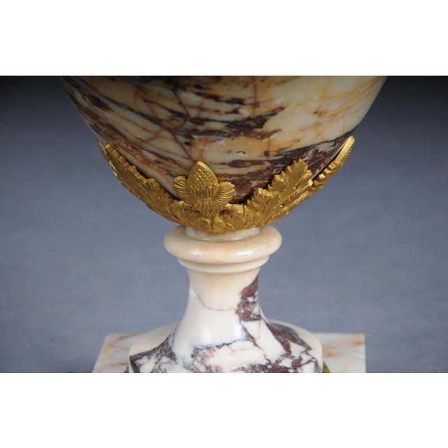 French Ornate Rams Head Potpourri Vase in Marble with Bronze For Sale - Image 6 of 18