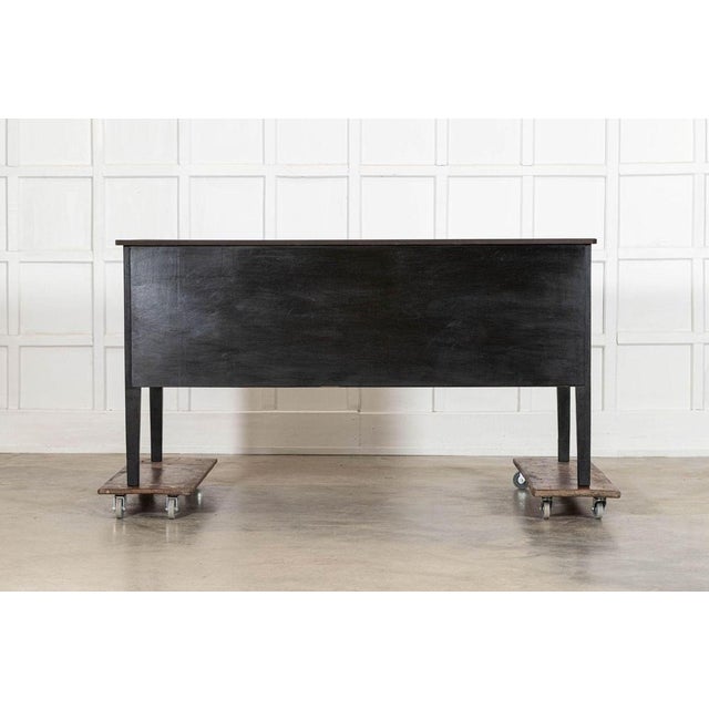 Ebonised English Pine Worktable or Kitchen Island, 19th Century For Sale - Image 13 of 14
