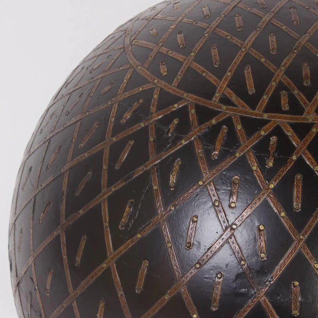 English Large Vintage Anglo-Indian Paint Decorated Globe For Sale - Image 3 of 6